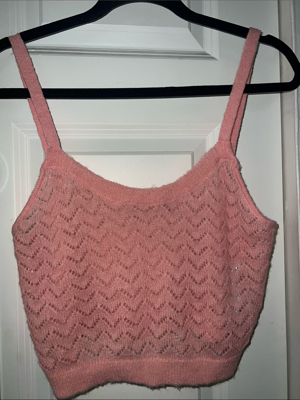 Zara pink lace crop top